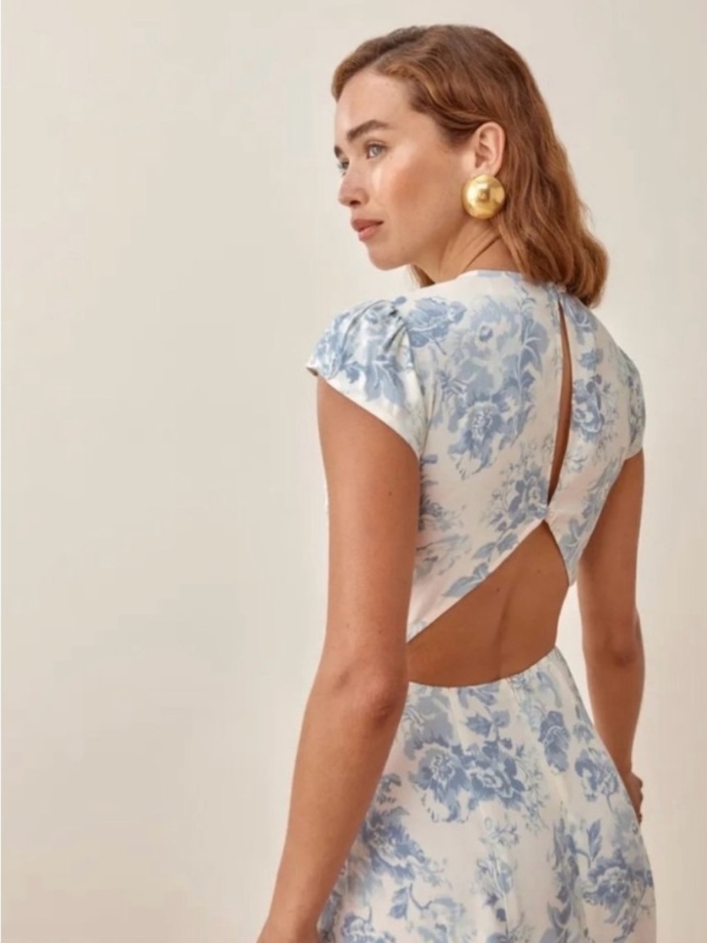 Reformation Floral Open Back Midi Dress with Slit - Picture 2 of 9